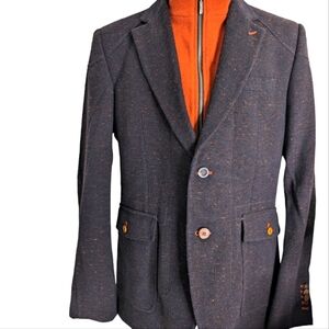 Elegant Men's Blazer with Orange Highlights